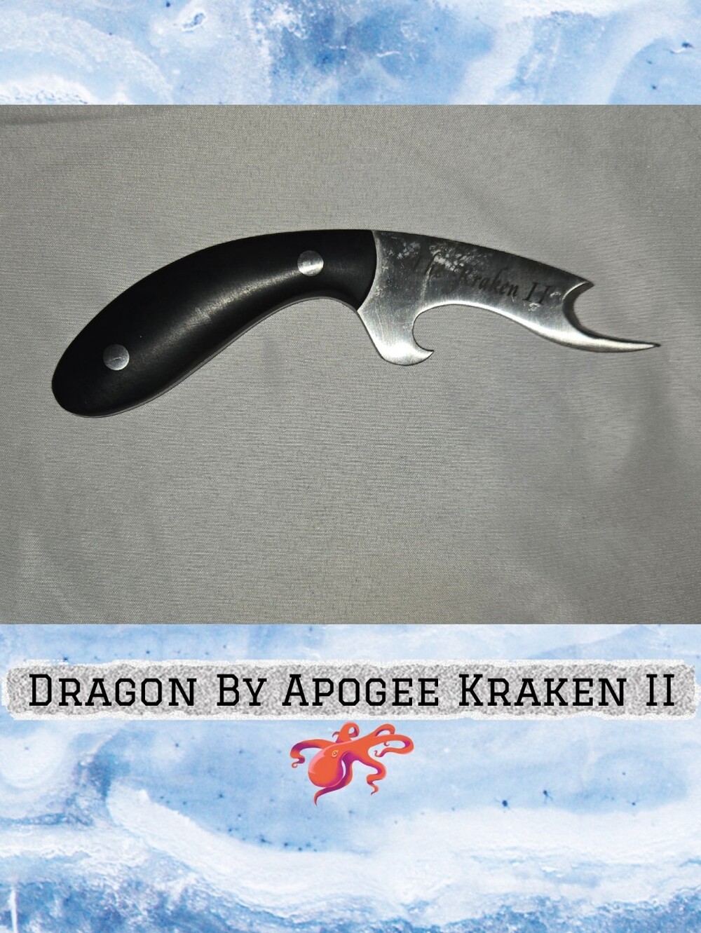 Dragon by Kraken II Black Handle Multipurpose Hook Knife